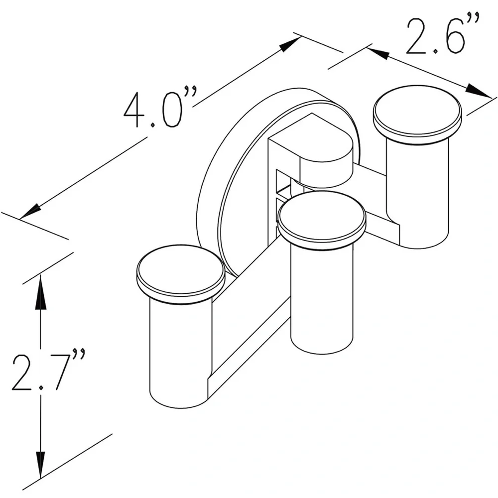 Ginger Kubic Pivoting Triple Robe Hook 4610T/PC Chrome Towel